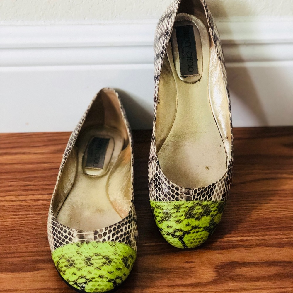 LAST CHANCE! Deleting soon. Jimmy Choo Snakeskin flats